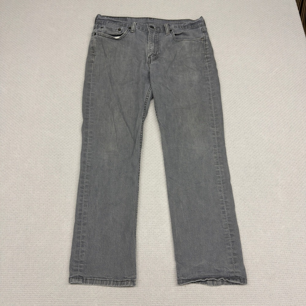 Levis 514 Jeans Mens 33x30 Gray Faded Straight Fit Denim Grunge Casual
